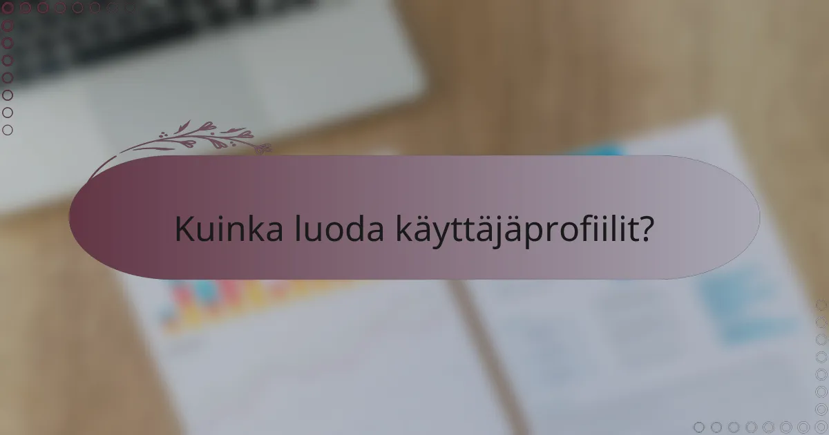 Kuinka luoda käyttäjäprofiilit?