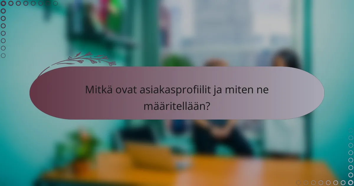 Mitkä ovat asiakasprofiilit ja miten ne määritellään?