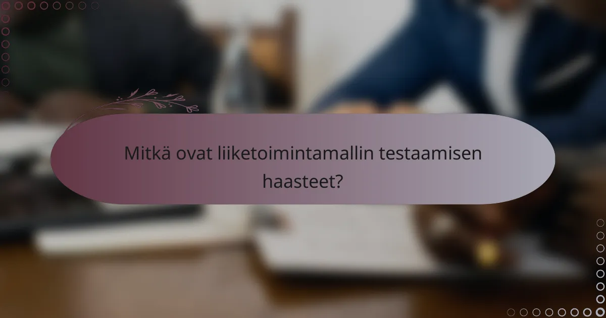 Mitkä ovat liiketoimintamallin testaamisen haasteet?