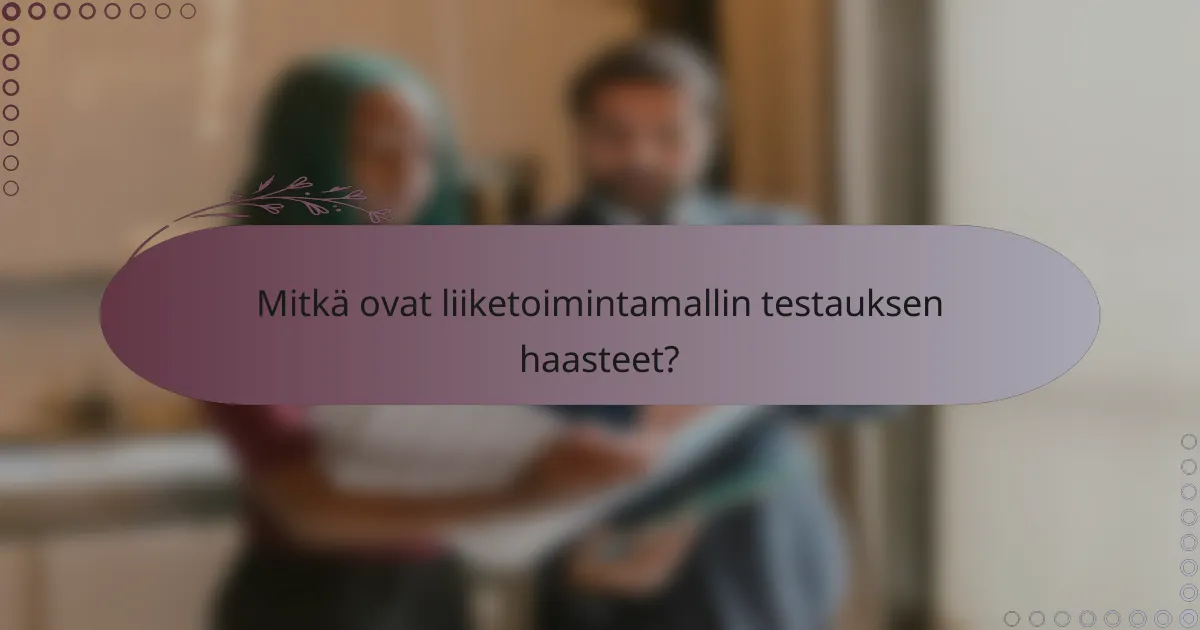 Mitkä ovat liiketoimintamallin testauksen haasteet?
